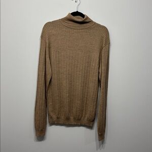 H & M Conwell Merino Wool Blend Turtleneck Long Sleeve Sweater Tan XL